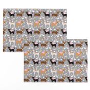 chihuahua dogs pastel unicorn fabric dogs and unicorns design - grey