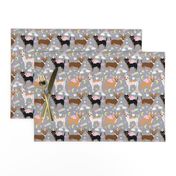 chihuahua dogs pastel unicorn fabric dogs and unicorns design - grey