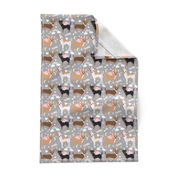 chihuahua dogs pastel unicorn fabric dogs and unicorns design - grey