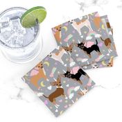 chihuahua dogs pastel unicorn fabric dogs and unicorns design - grey