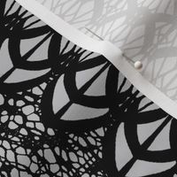 Floral Lace Border, Black and White 