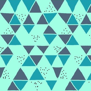 Teal Mermaid Geometric Triangle Speckles