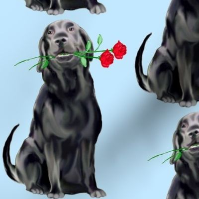 Black Lab And Roses