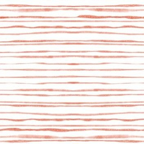 Coral Watercolor Stripes