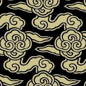 Japanese Clouds Gold Black