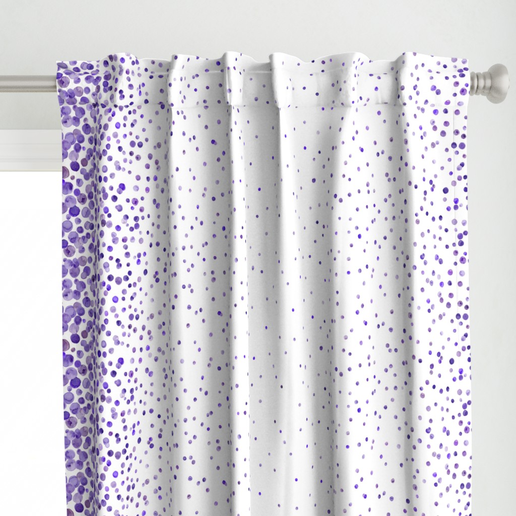 purple watercolor dots border