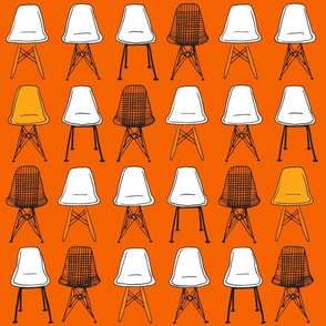   Chairs - Orange & Black