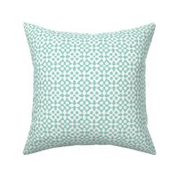 diamond checker in aqua and white