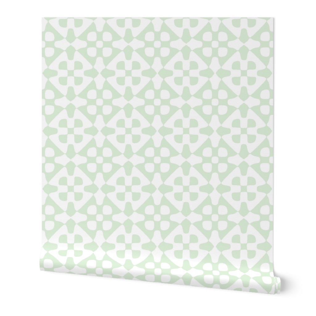 Diamond checker - pale green and white