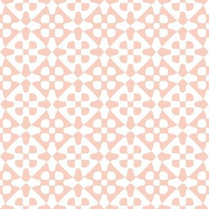 Diamond checker - peach-pink and white