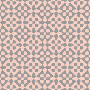 diamond checker - peach-pink and grey