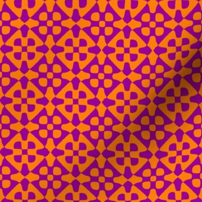 diamond checker - Indian purple and orange