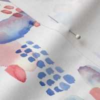 abstract emotional blue and red watercolor spots