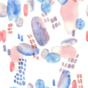 abstract emotional blue and red watercolor spots