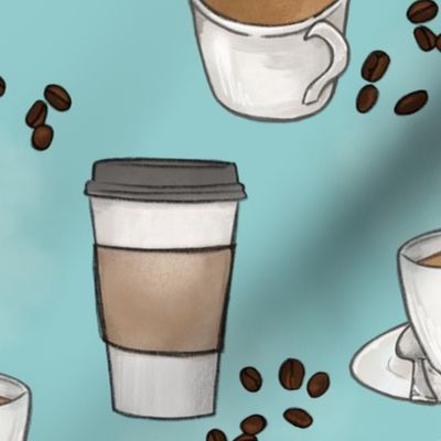 Coffee on Light Blue