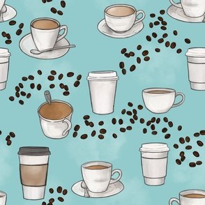 Coffee on Light Blue