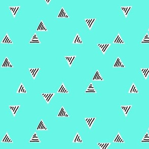 Striped Triangles on Teal