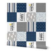 You Are My Sunshine Block Blanket - Navy - Rotated