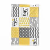 You Are My Sunshine//Yellow - Wholecloth Cheater Quilt - Rotated