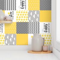 You Are My Sunshine//Yellow - Wholecloth Cheater Quilt - Rotated