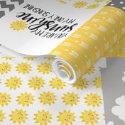 You Are My Sunshine//Yellow - Wholecloth Cheater Quilt - Rotated