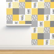 You Are My Sunshine//Yellow - Wholecloth Cheater Quilt - Rotated