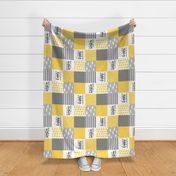 You Are My Sunshine//Yellow - Wholecloth Cheater Quilt - Rotated