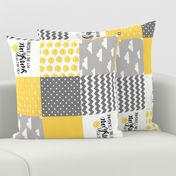 You Are My Sunshine//Yellow - Wholecloth Cheater Quilt - Rotated