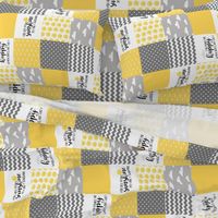 You Are My Sunshine//Yellow - Wholecloth Cheater Quilt - Rotated