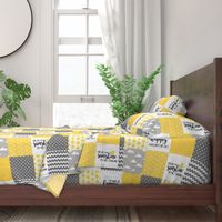 You Are My Sunshine//Yellow - Wholecloth Cheater Quilt - Rotated