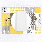 You Are My Sunshine//Yellow - Wholecloth Cheater Quilt - Rotated