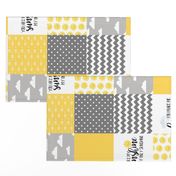 You Are My Sunshine//Yellow - Wholecloth Cheater Quilt - Rotated