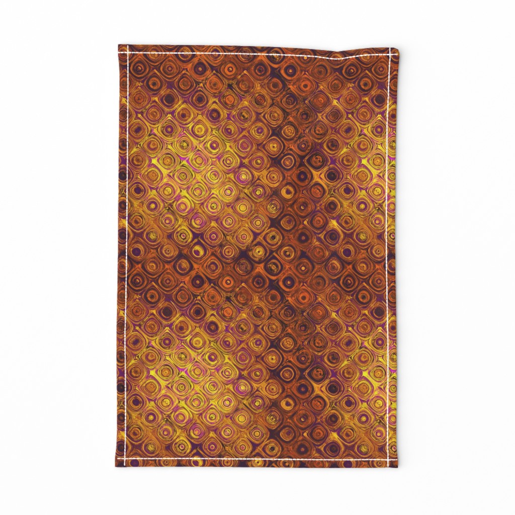 TRESOR GOLD AND RUST SQUARE ROUND DOTS DIAGONAL LARGE