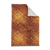 TRESOR GOLD AND RUST SQUARE ROUND DOTS DIAGONAL LARGE
