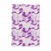 Mermaids & Seahorses in Sea Urchin Purple