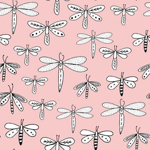 dragonflies fabric dragonfly insects girls fabric baby nursery sweet little girls fabric - pink