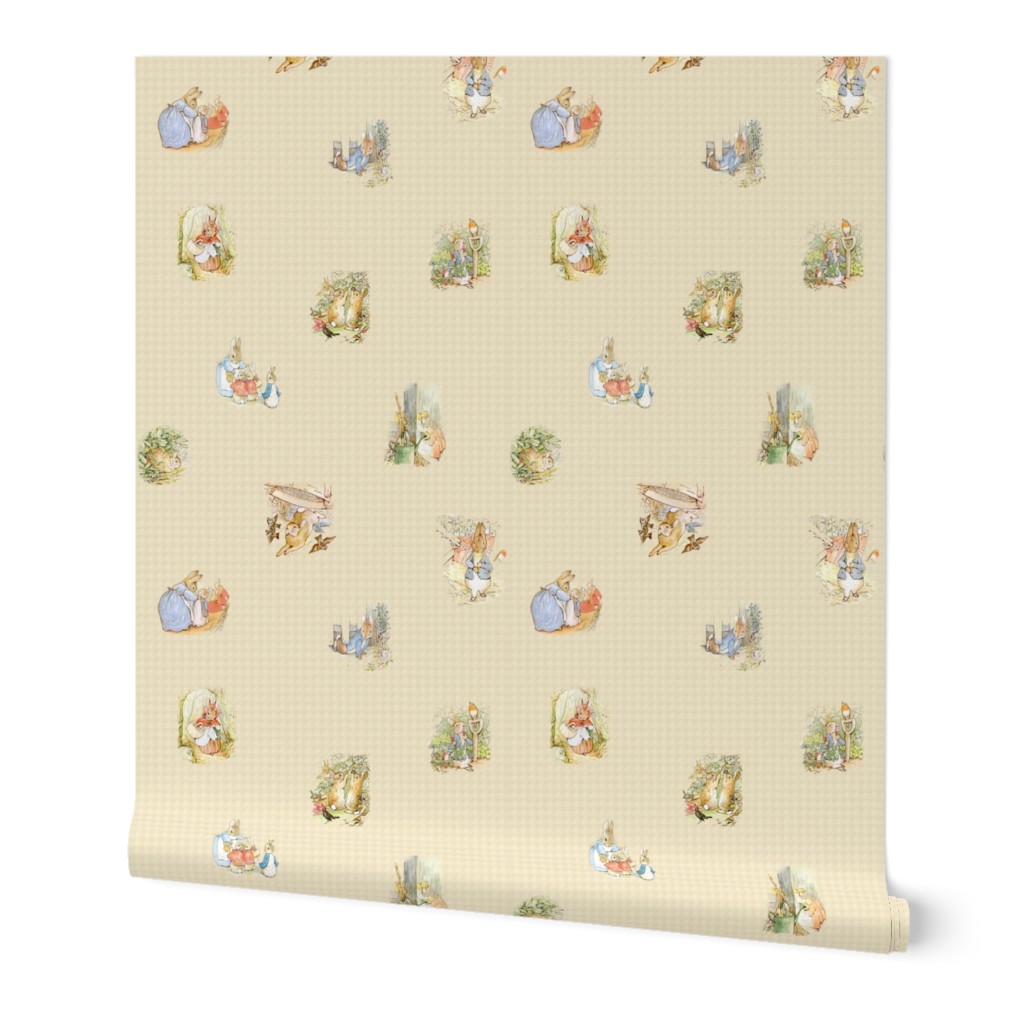 Peter Rabbit Tossed Kraft / Light Tan Gingham