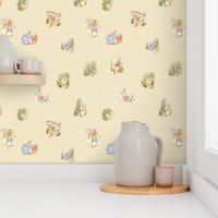 Peter Rabbit Tossed Kraft / Light Tan Gingham