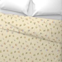 Peter Rabbit Tossed Kraft / Light Tan Gingham