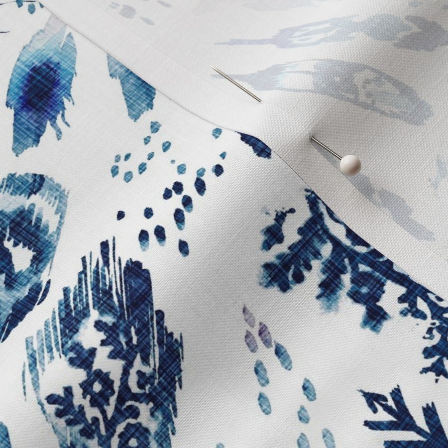 Ikat Rhapsody (indigo) Fabric | Spoonflower