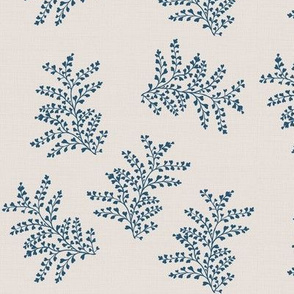 Delicate Fern Enamel Blue on Natural