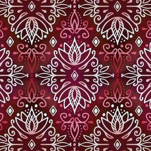 Lotus Deco - Ruby & White