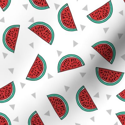 watermelon fabric // summer fruits fabric cute fruit food summer tropical design by andrea lauren - white