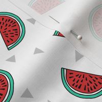 watermelon fabric // summer fruits fabric cute fruit food summer tropical design by andrea lauren - white