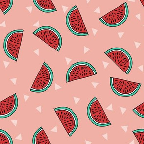 watermelon fabric // summer fruits fabric cute fruit food summer tropical design by andrea lauren - peach