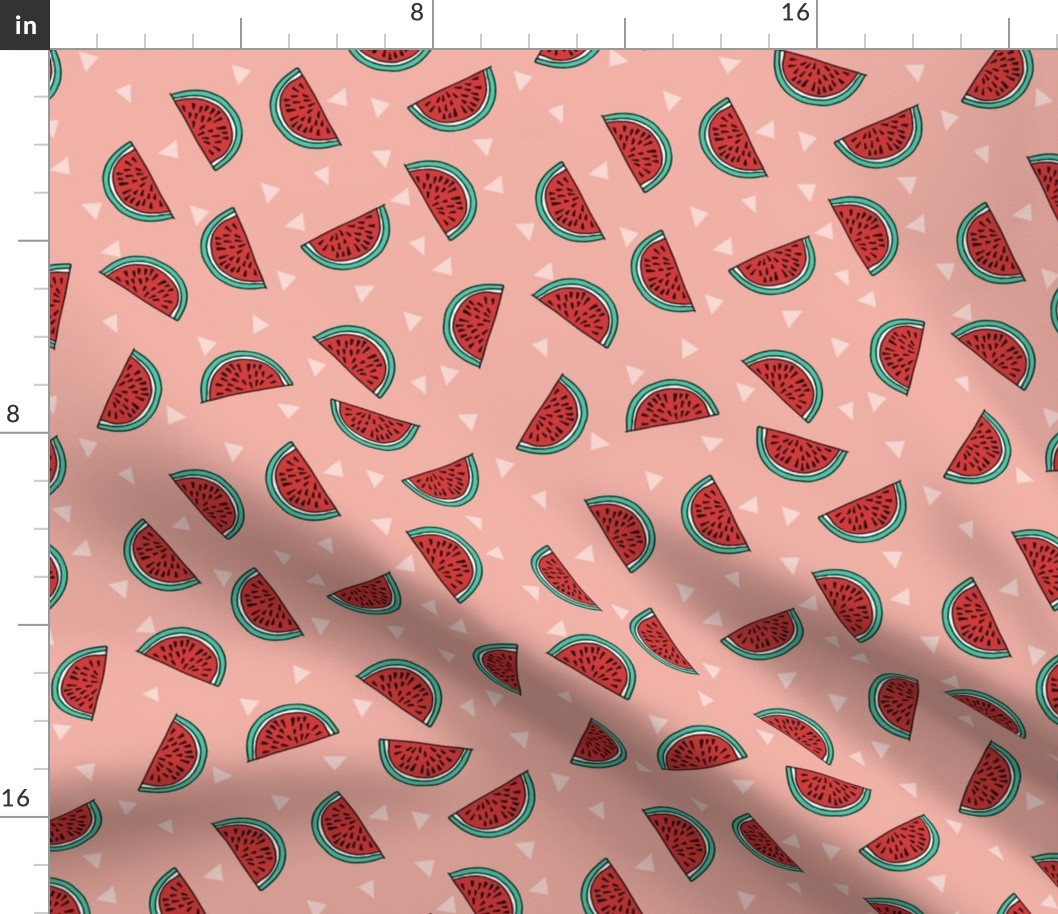 watermelon fabric // summer fruits fabric cute fruit food summer tropical design by andrea lauren - peach