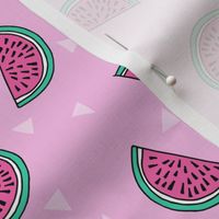 watermelon fabric // summer fruits fabric cute fruit food summer tropical design by andrea lauren - pink