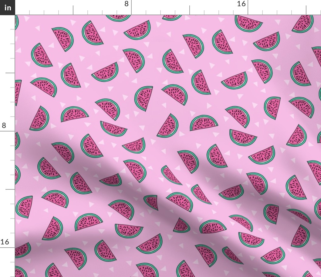 watermelon fabric // summer fruits fabric cute fruit food summer tropical design by andrea lauren - pink