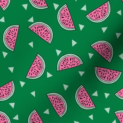 watermelon fabric // summer fruits fabric cute fruit food summer tropical design by andrea lauren - green and pink