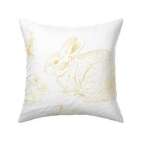 18"x21" Bunny Family / Pillow / FQ / Yellow